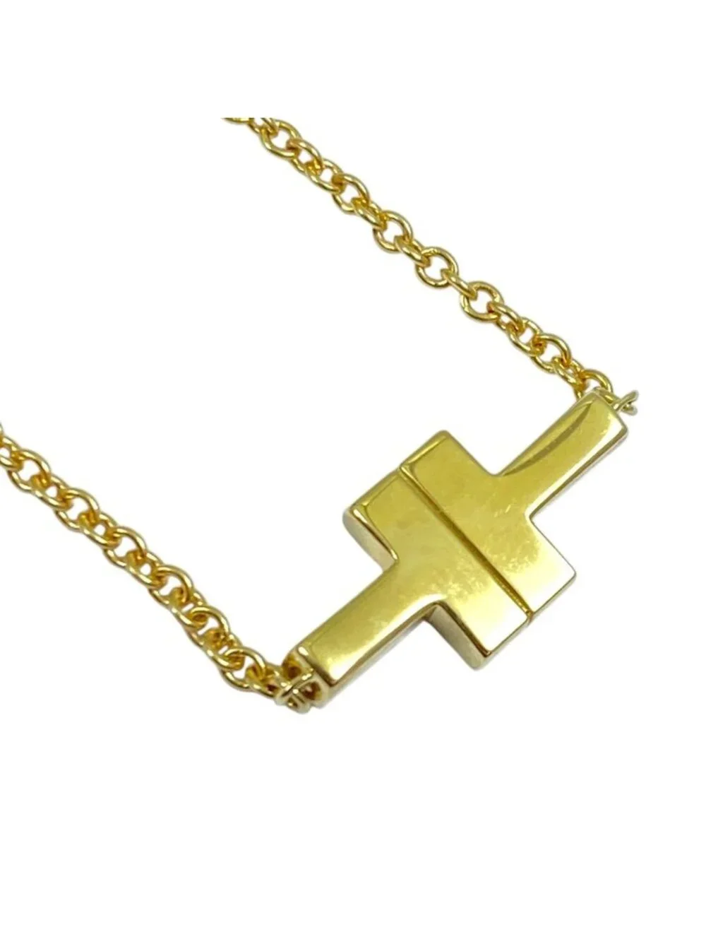 Tiffany & Co T Two Double Chain Accessory 18k Diamond Yellow Gold Bracelet
